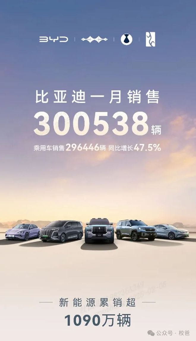九游娛樂NineGame：比亞迪開年狂飆300538輛中國品牌汽車銷冠寶座穩(wěn)如泰山！