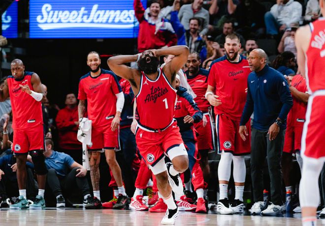 轟39分10助迎里程碑哈登強硬發(fā)聲！掘金藏隱患快船全力沖冠(圖6)